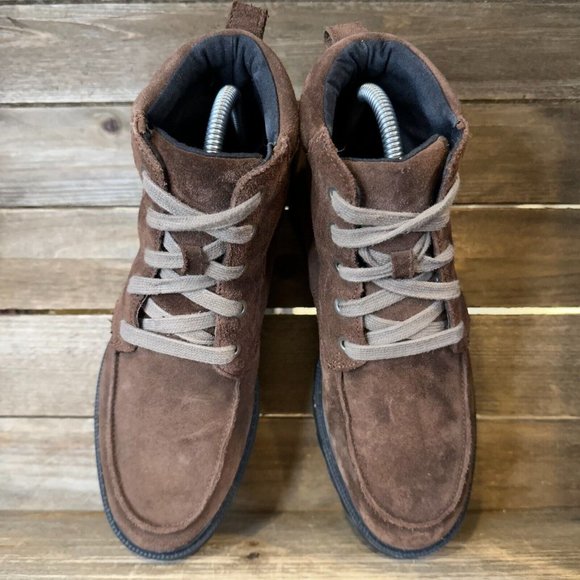 Womens Sorel Madson Brown Suede Moc Toe Waterproof Winter Ankle Boots Size 6.5 M - Picture 3 of 6